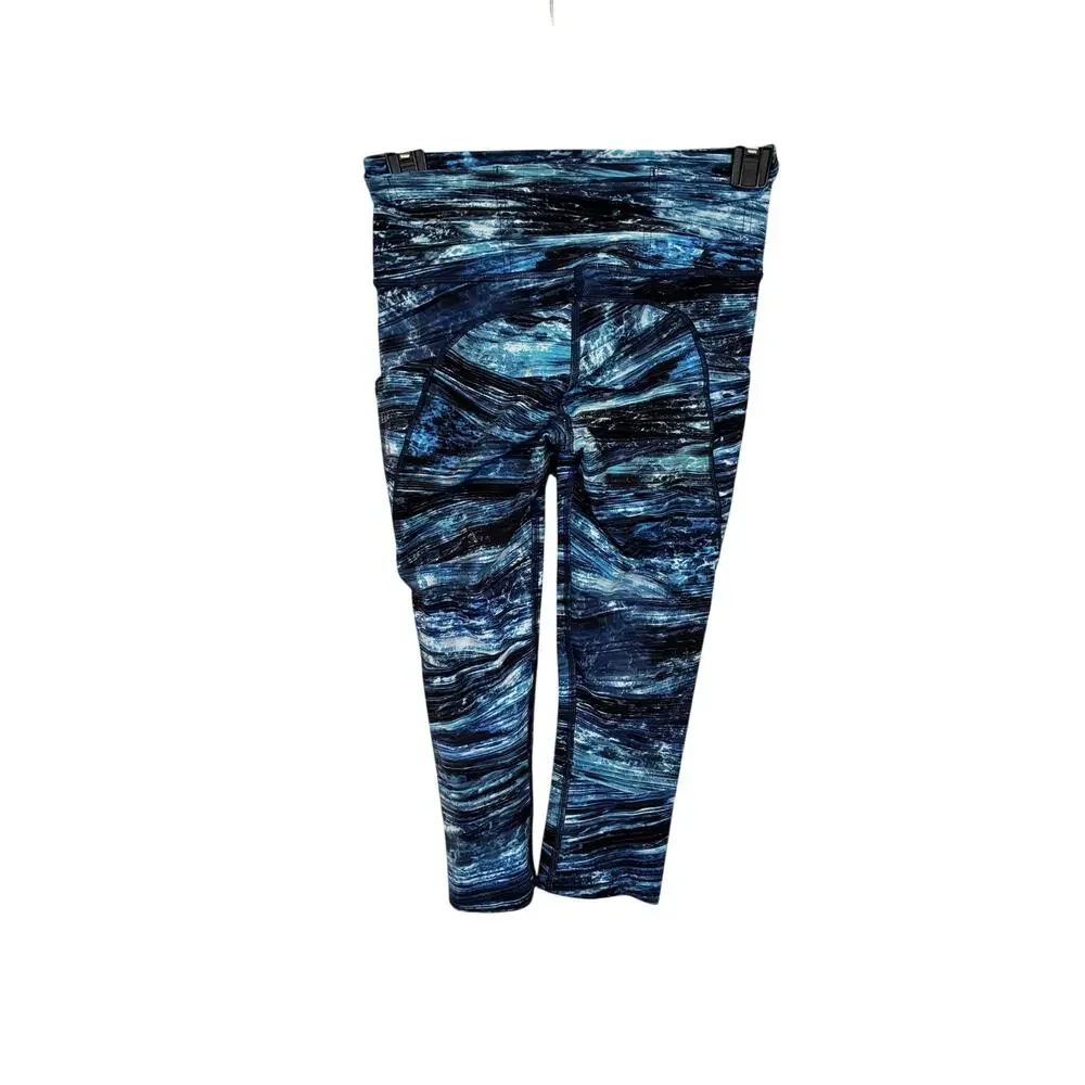 Lululemon Fast Free Speed Crop II Nulux Shorelines Leggings 4 Gorpcore - Picture 4 of 6